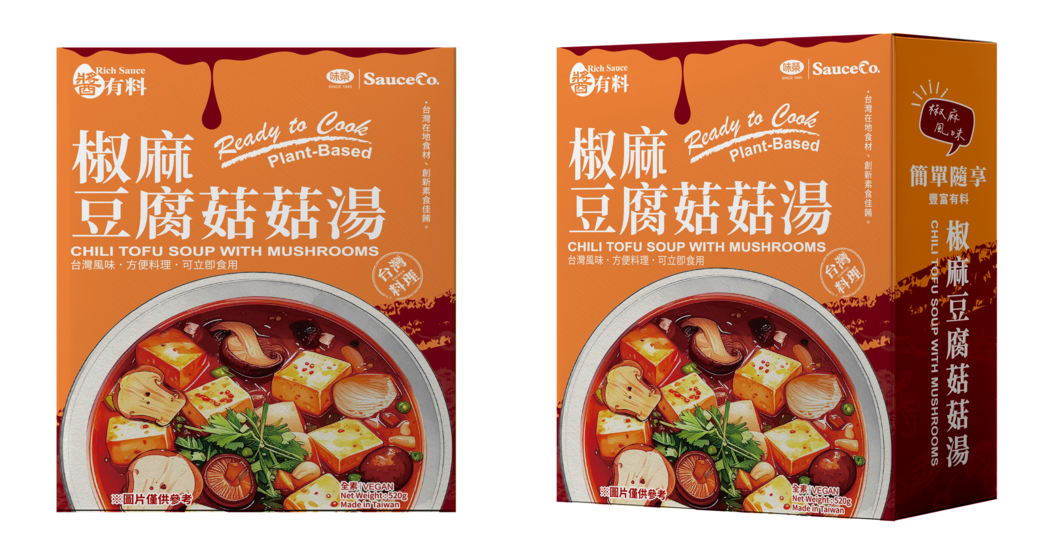 椒麻豆腐菇菇湯（全素/即食料理包）520g｜1 入